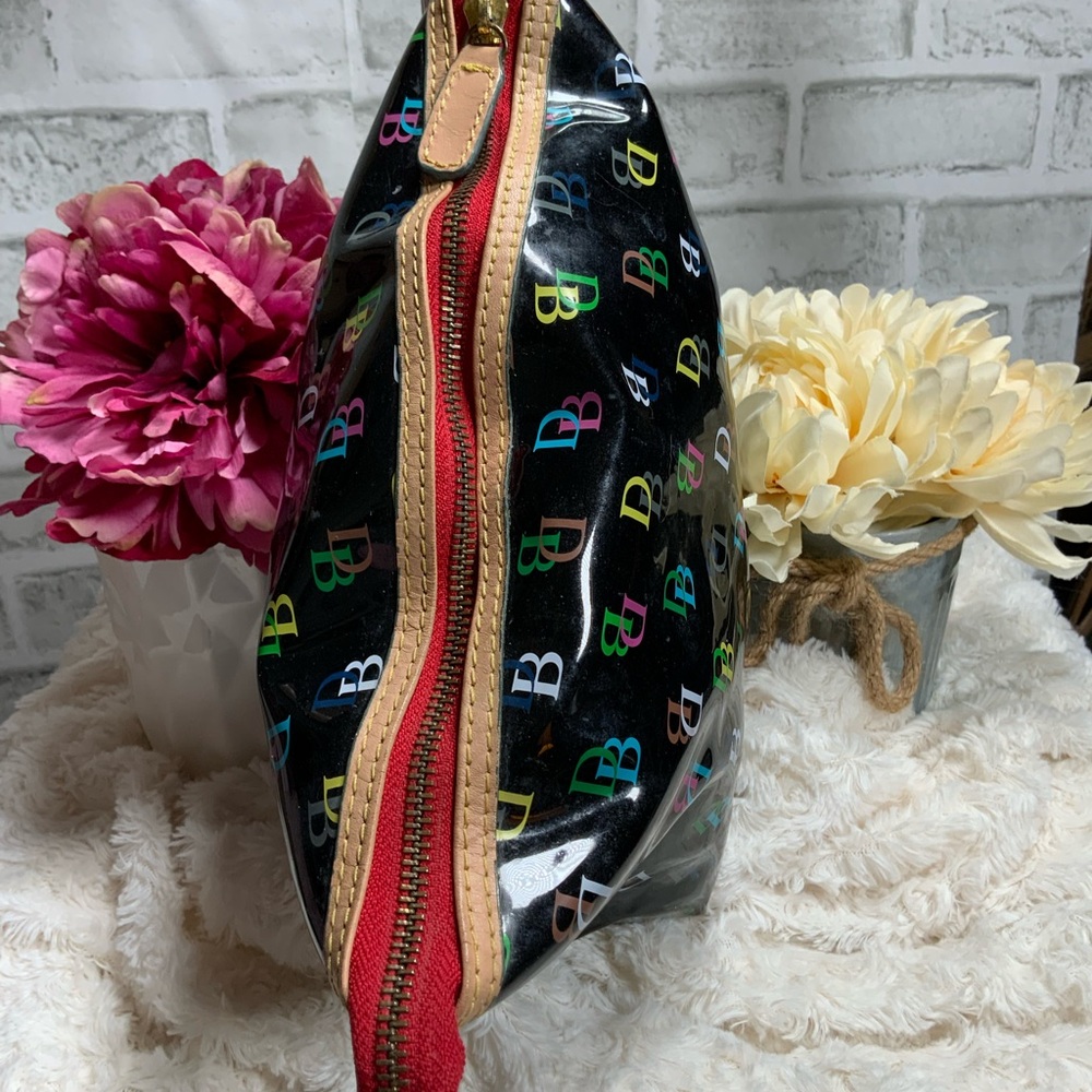 Dooney & Bourke Black Multicolor Logo Cosmetic Bag - Picture 3 of 3